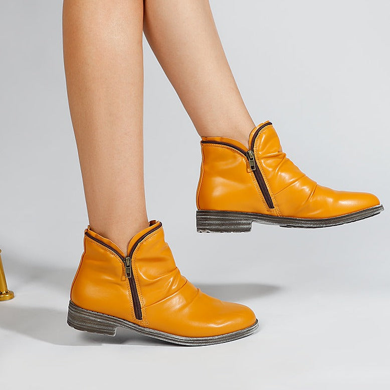 Damen Stiefeletten mit Reißverschluss PU Gummi-4