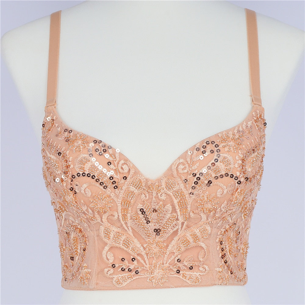 Damen-Spaghettiträger-Top, Pailletten, Polyester, glitzernd, für Fest und Alltag 2