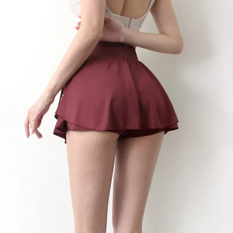 Damen-Rock, kurz, sportliches Polyester, für Yoga und Training-3