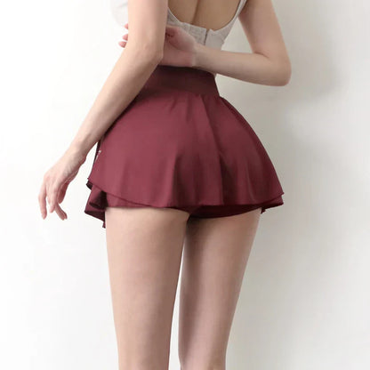 Damen-Rock, kurz, sportliches Polyester, für Yoga und Training-3