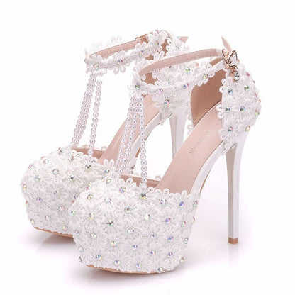 Damen-Pumps, hoher Absatz, trendig, PU, Gummi-5