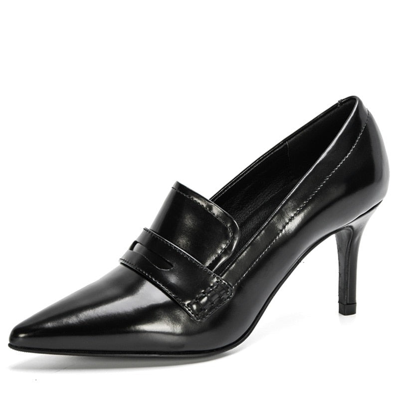 Damen-Pumps, spitze Zehe, PU-Leder, hoher Absatz-1