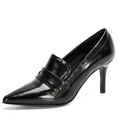 Damen-Pumps, spitze Zehe, PU-Leder, hoher Absatz-1