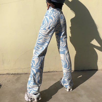 Damen-Jeans mit geometrischem Muster, 100 % Baumwolle, reguläre Passform-3