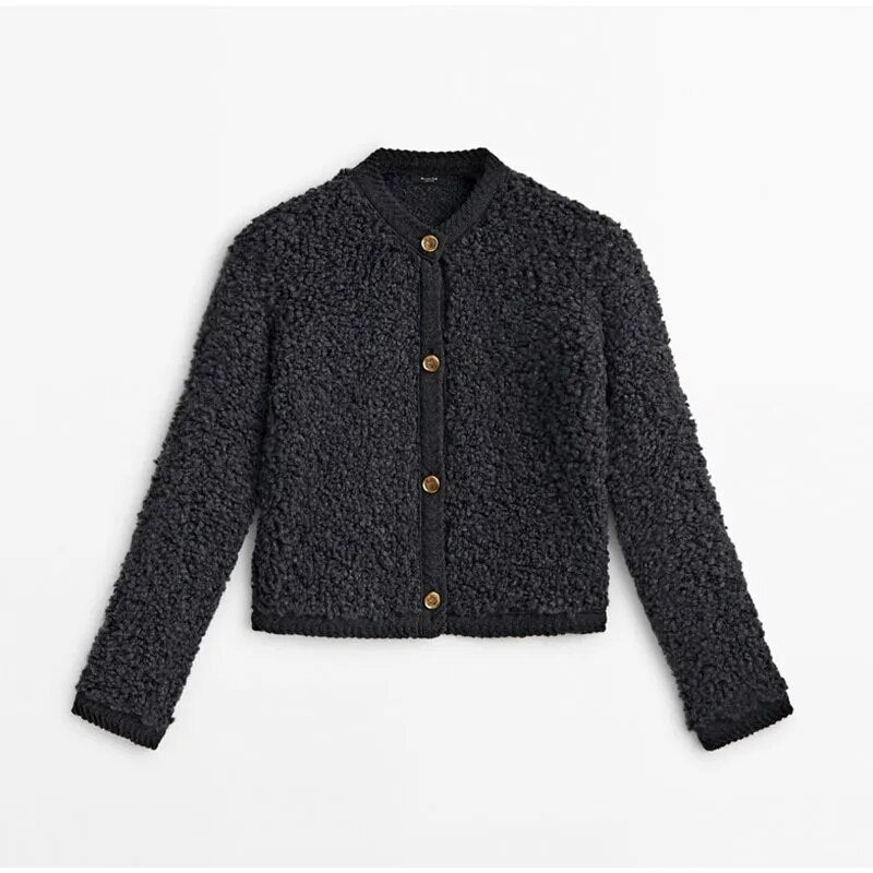 Damen-Strickjacke, klassisches Design, warmes Kaschmir-1