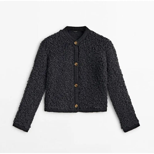 Damen-Strickjacke, klassisches Design, warmes Kaschmir-1