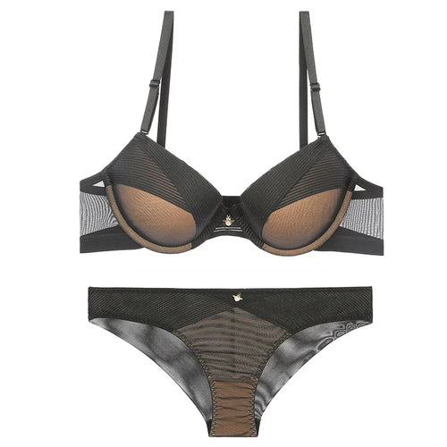 Damen BH Set Gestreifter Spandex 1