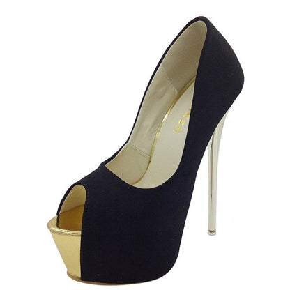 Damen-Pumps, Velours, Slip-On, Plateau 5-7 cm-5