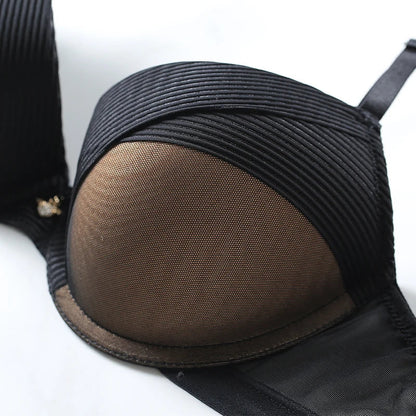 Damen BH Set Gestreifter Spandex 3