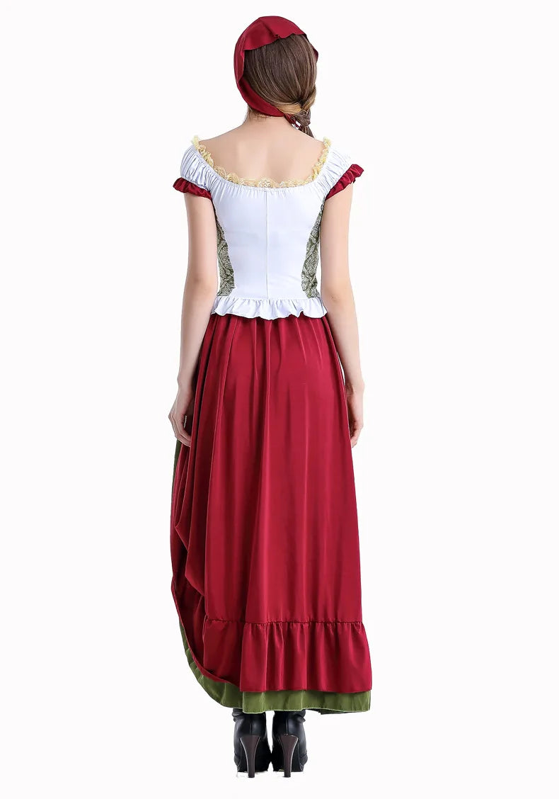 Damen-Oktoberfest-Kleid, traditionell, Polyester, mit Schürze-3