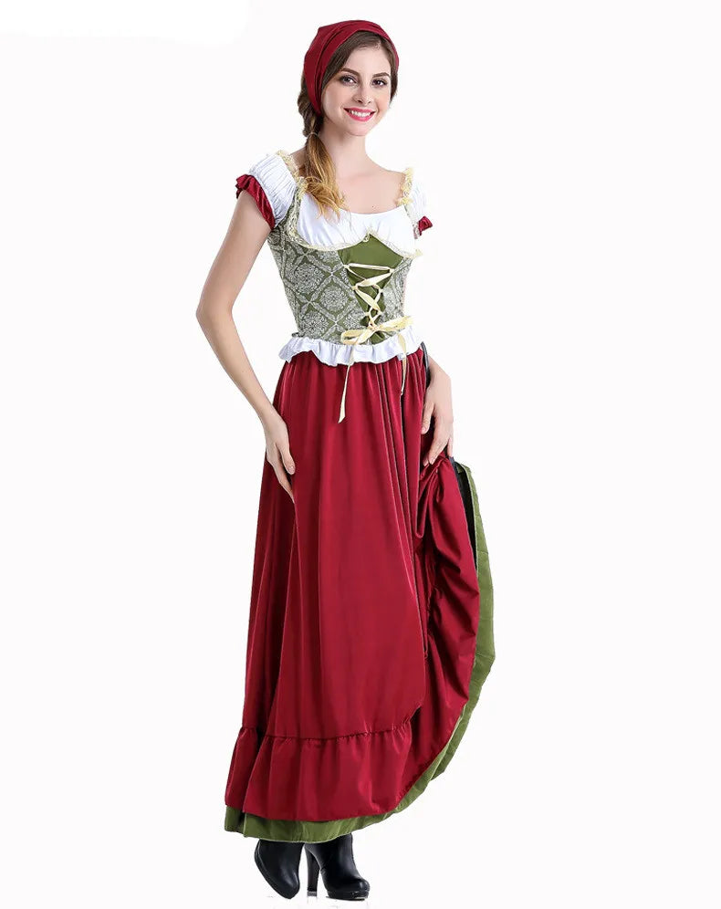 Damen-Oktoberfest-Kleid, traditionell, Polyester, mit Schürze-4