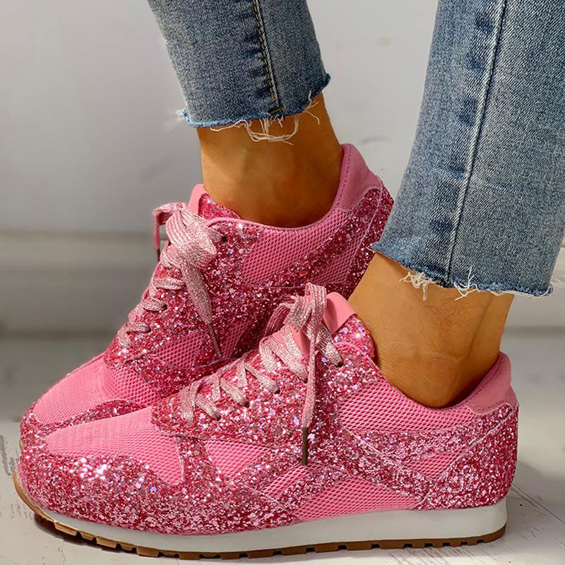 Variant image for Damen Sneakers Glitzerndes Geometrisches Design Baumwolle-4