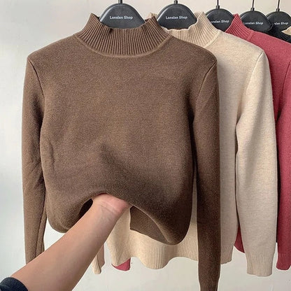 Variant image for Damen-Strickpullover, gemusterter Plüsch für Herbst und Winter-29