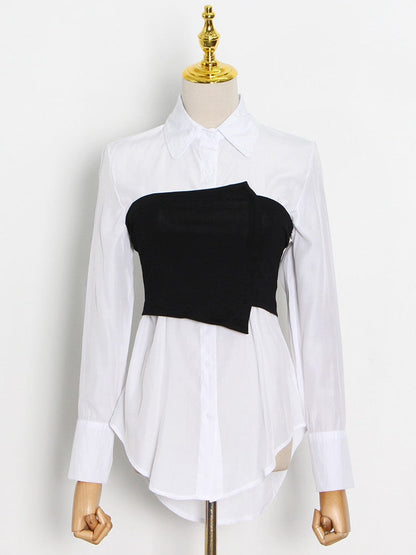 Damen Bluse Langarm Weiche Baumwolle Polyester-1