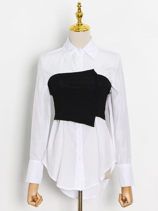 Damen Bluse Langarm Weiche Baumwolle Polyester-1