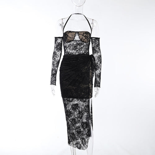 Damen-Minikleid, Off-Shoulder, Spandex, Polyester mit Rosenmuster 1