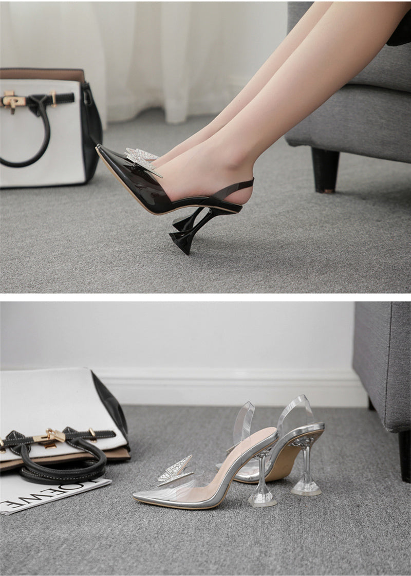 Damen Schuhe Spitze Silhouette mit Schmetterlingsapplikationen aus leichtem Material-6