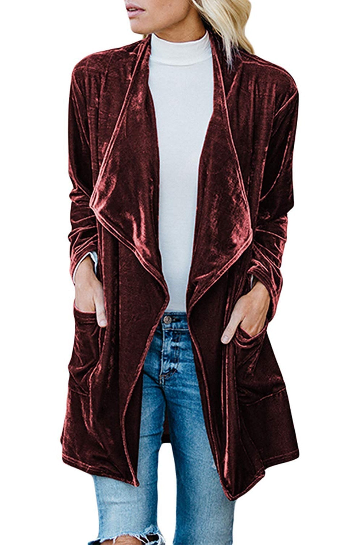 Damenjacke Patchwork-Technik Reißverschluss Polyester Jacken Damen-6