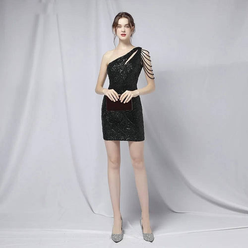 Damen-Minikleid, gestreiftes Polyester, ärmellos, eleganter Wasserfallausschnitt-1