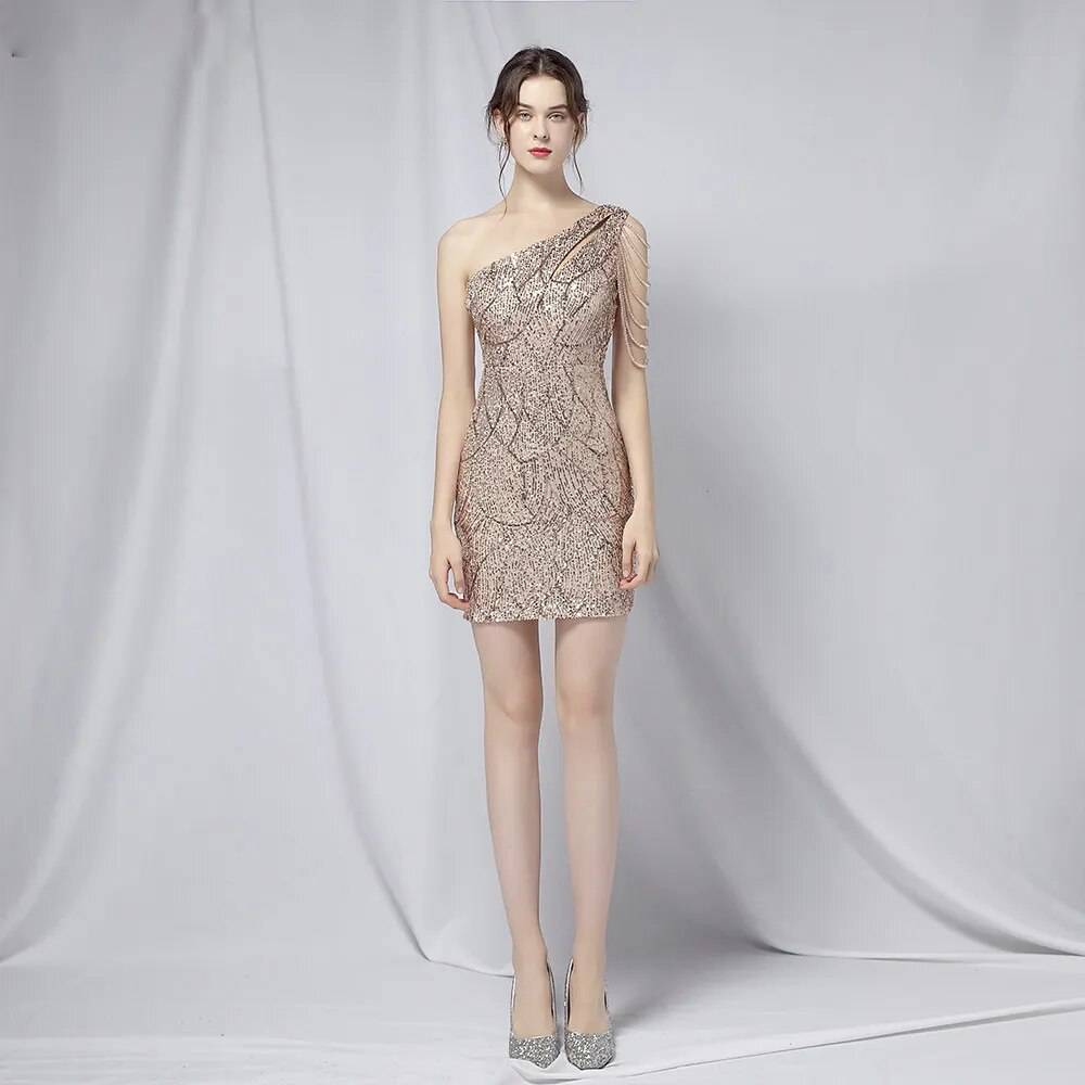 Damen-Minikleid, gestreiftes Polyester, ärmellos, eleganter Wasserfallausschnitt-2