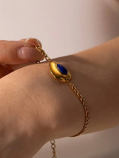 Damen Schmuckstück Lapislazuli Kette Goldarmband-1