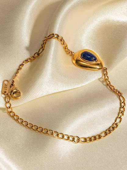 Damen Schmuckstück Lapislazuli Kette Goldarmband-5