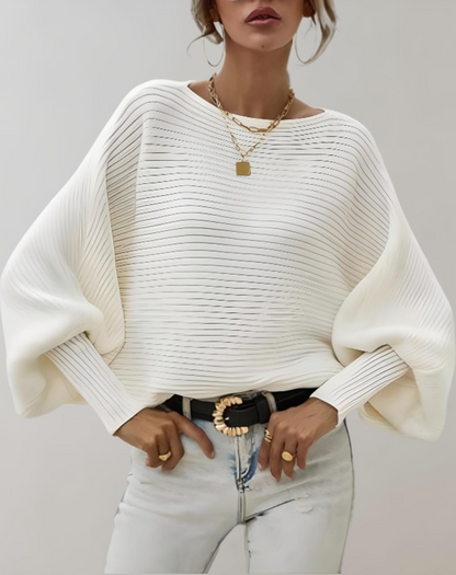 Variantenbild für taillierten Damenpullover mit Puffärmeln aus 100 % Baumwolle-1