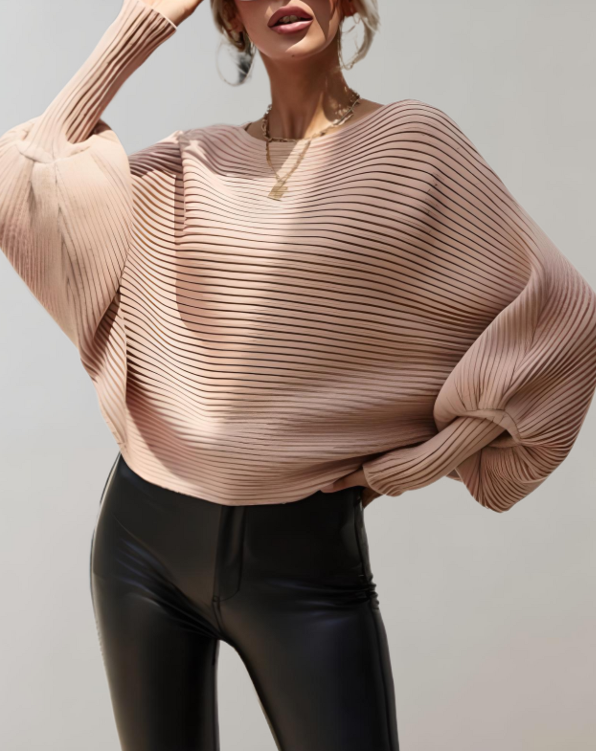Variantenbild für Damenpullover Puffärmel tailliert 100% Baumwolle-5