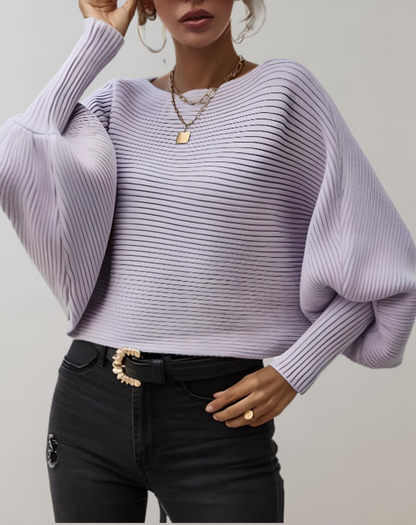 Variantenbild für taillierten Damenpullover mit Puffärmeln aus 100 % Baumwolle-9