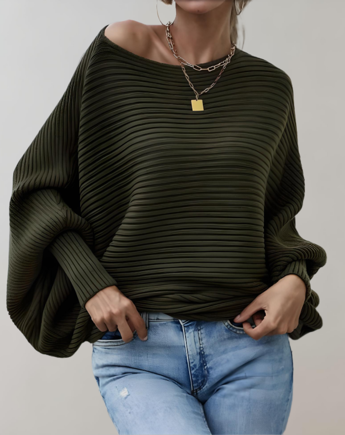 Damenpullover, Puffärmel, tailliert, 100 % Baumwolle-5