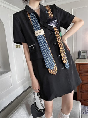 Damen-Minikleid, karierte Baumwolle, A-Linie, kurzärmelig-1