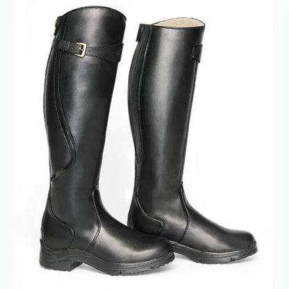 Damen Wasserdichte Stiefel Elegant Synthetische Leder-2
