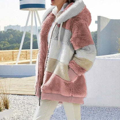 Variant image for Damen-Oversize-Mantel, Fleece mit Kunstfell-18