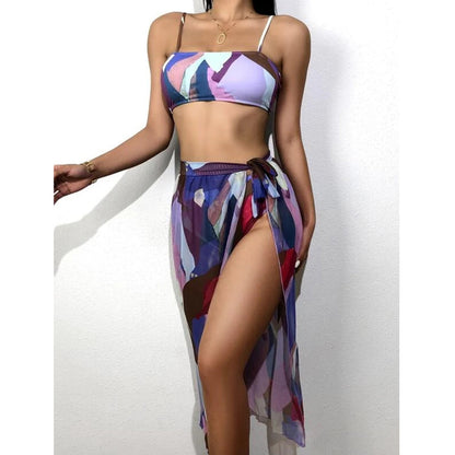 Damen Bikini-Set Transparent Sarong Polyester Spandex-5