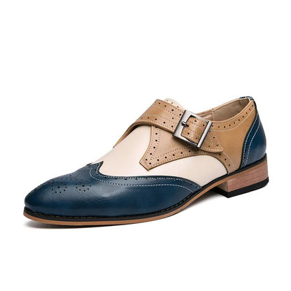 Herren-Monk-Schuhe, Schnalle, Leder, Lochmuster-6