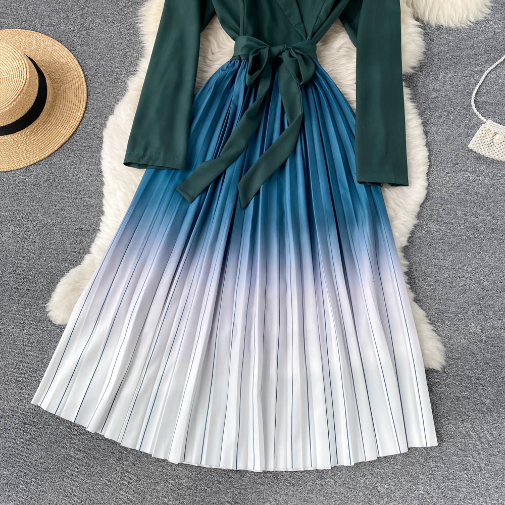 Damen-Midikleid, A-Linie, Polyester, gerafft-3