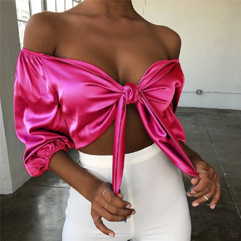 Damen-Satin-Top, moderner Stil 4