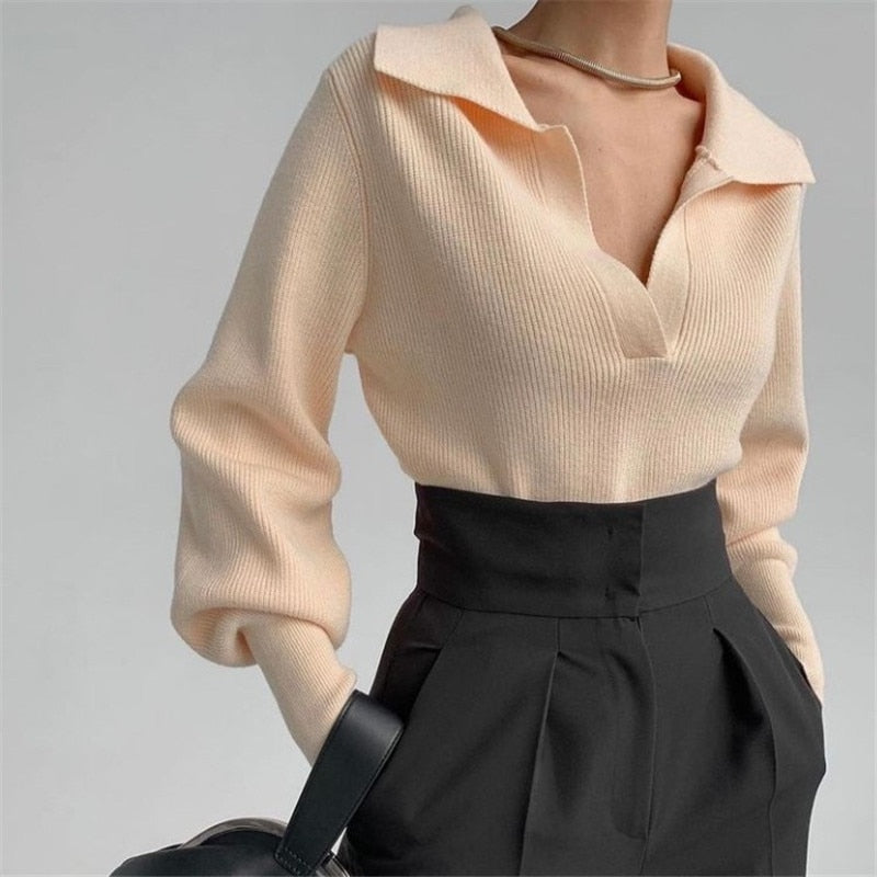 Variant image for Damen-Pullover, V-Ausschnitt, weiche Baumwolle-1