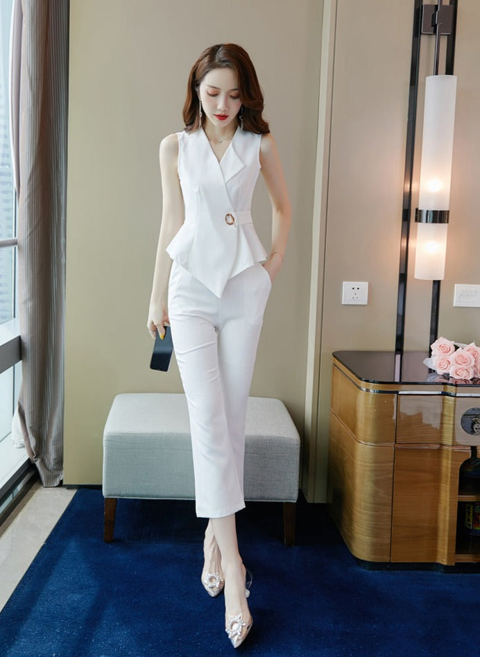 Variant image for Damen-Hose, hohe Taille, V-Ausschnitt, Polyester-2