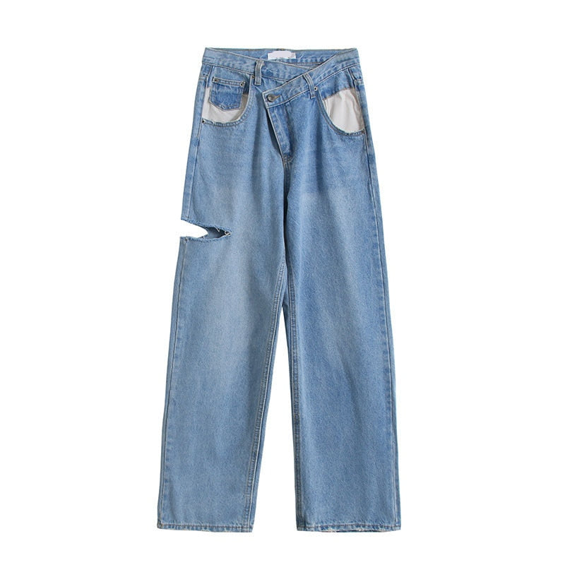 Ripped Herrenjeans mit lockerer Passform aus 100% Baumwolle – Vintage-Stil für einen lässigen Look 1