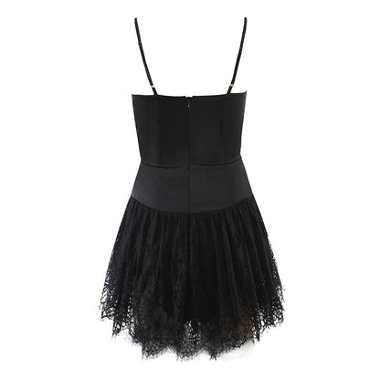 Damen-Minikleid, glitzernd, Spaghettiträger, Synthetikfaser-2