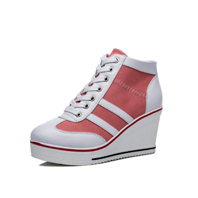 Variant image for Damen-Keilabsatz-Sneaker, modern, Canvas, hoher Absatz, komfortabel-37