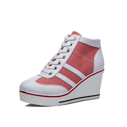 Variant image for Damen-Keilabsatz-Sneaker, modern, Canvas, hoher Absatz, komfortabel-37