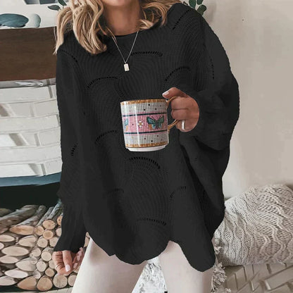 Damen-Strickpullover aus leichtem 100 % Acryl im Loose Fit-3