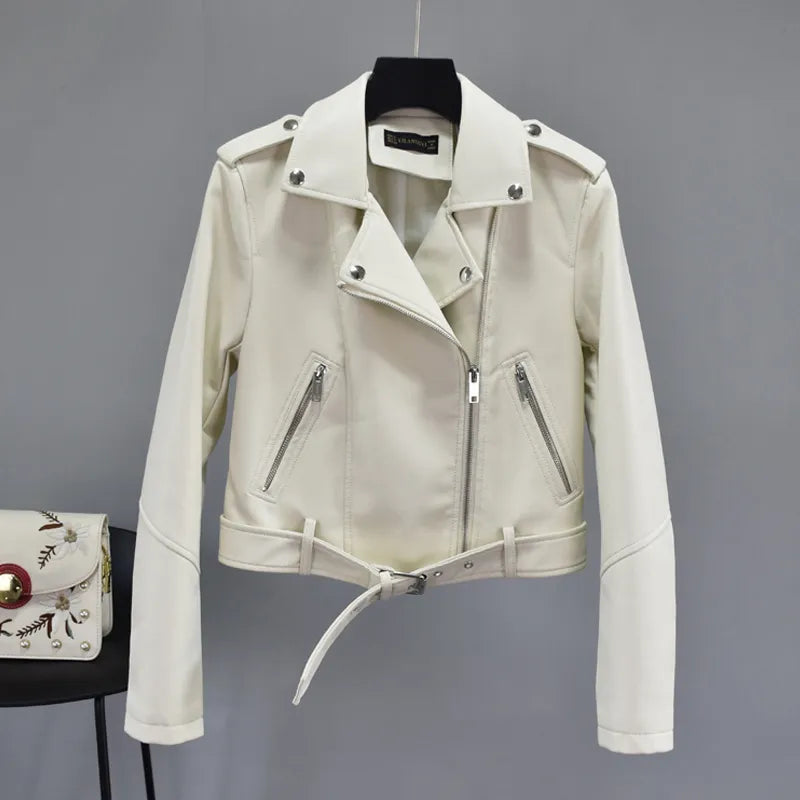 Damen-Lederjacke, elegant, veganes Leder mit optimaler Passform-6