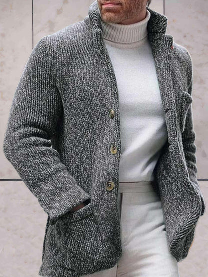 Variant image for Lange Strickjacke Damen Hoher Halsausschnitt Strick Acryl-7