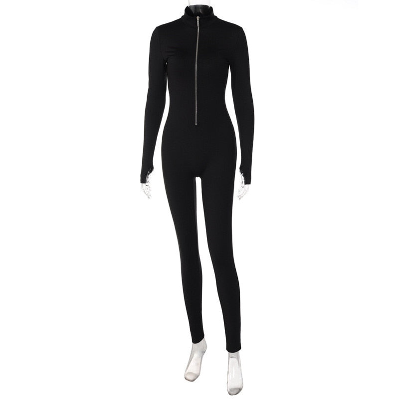 Damen-Overall, Winter, mit Reißverschluss aus Polyester und Spandex-6