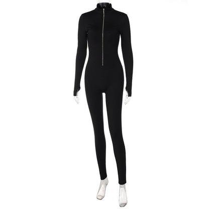 Damen-Overall, Winter, mit Reißverschluss aus Polyester und Spandex-6