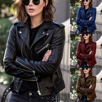 Herren-Motorradjacke, Leder, klassischer Stil 0