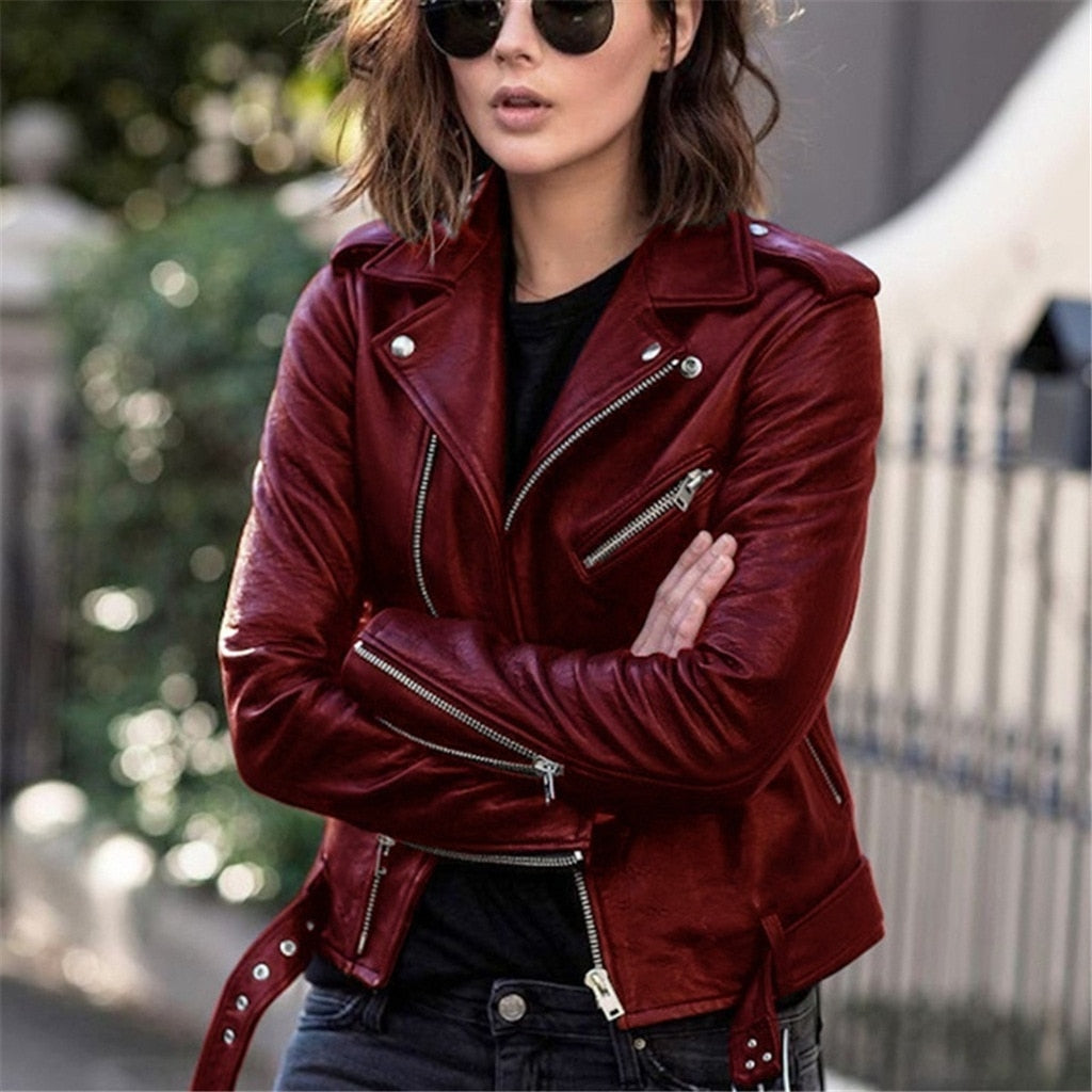 Herren-Motorradjacke, Leder, klassischer Stil 1
